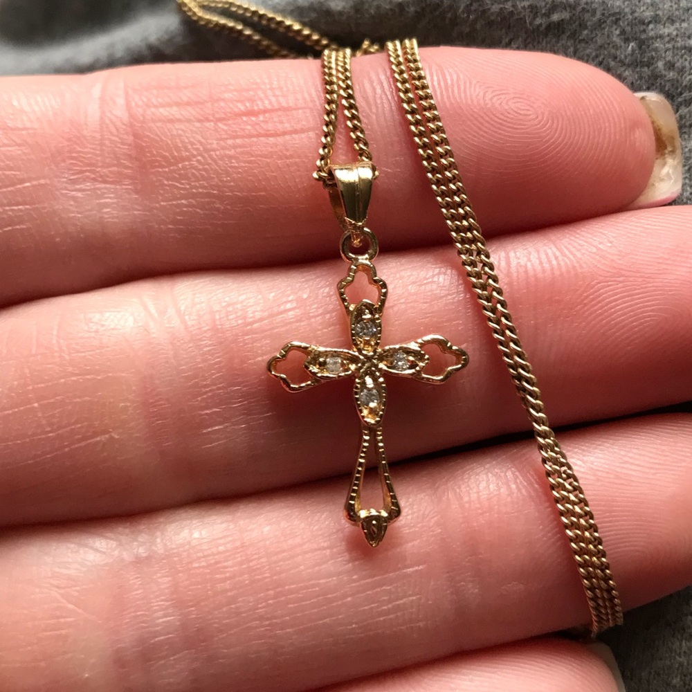 ‼️Buy 1 Get 1 Free sale Gold plated cross necklace - Picture 5 of 7